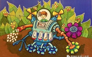 未来科技画机器人 33张科技与传承 科技科幻绘画获奖素材