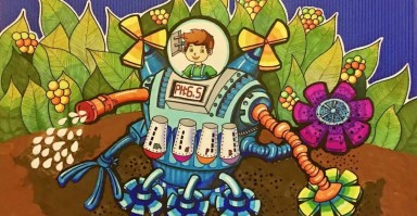 未来科技画机器人 33张科技与传承 科技科幻绘画获奖素材
